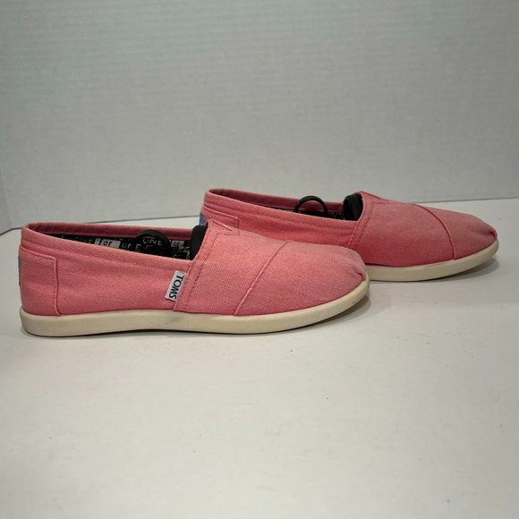 TOMS Bubblegum Pink Kids 5Y Slip On Espadrilles Good Condition - Picture 2 of 15